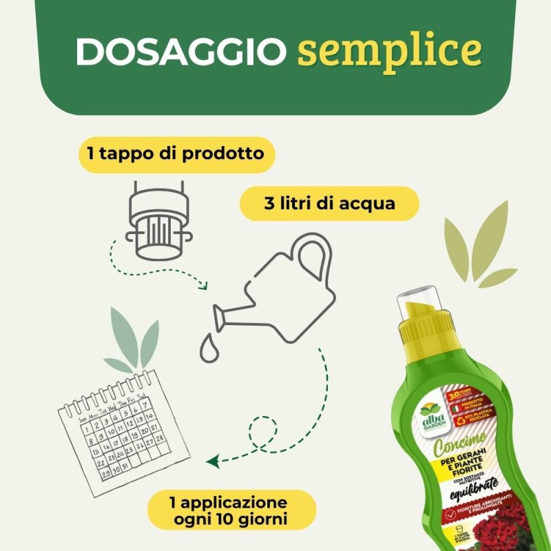 CONCIME LIQUIDO PER GERANI E PIANTE FIORITE